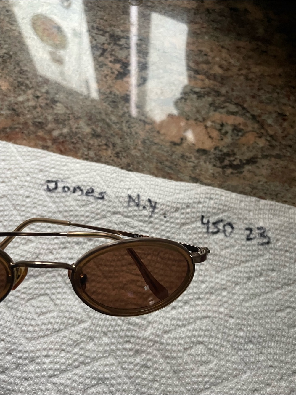 Jones New York Gold-Tone Frame Sunglasses with Brown Lenses